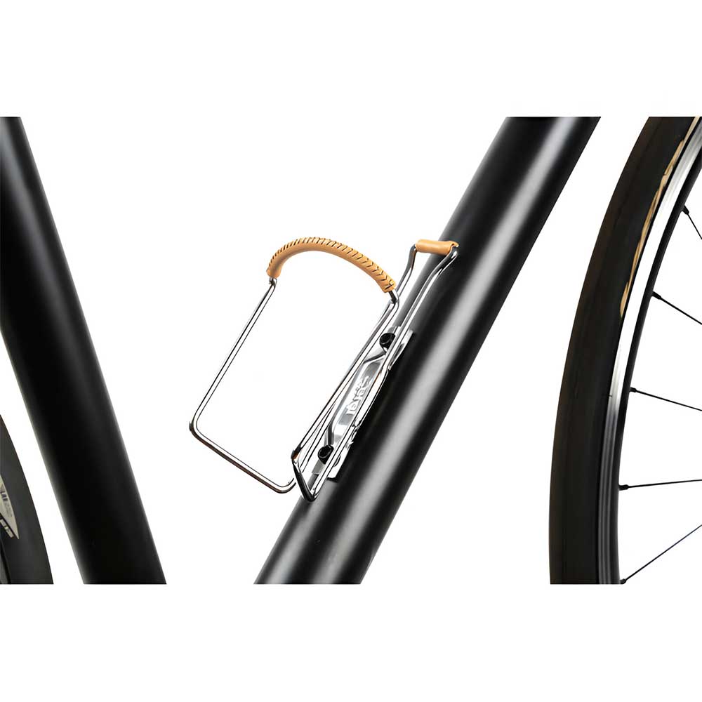 Porte-bidon Vintage ZÉFAL Classic acier chromé et cuir